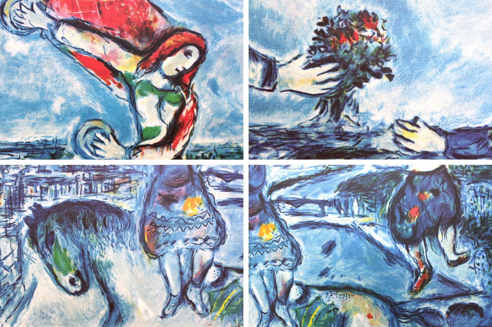シャガール 絵画「パリの恋人」額縁4色選択可能 作品証明書 展示用