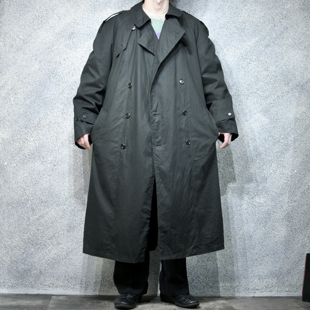 London Fog black trench coat
