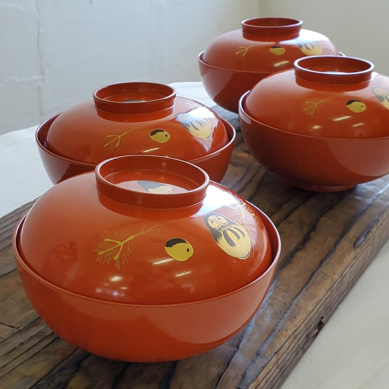 昭和レトロ だるまの塗りの椀