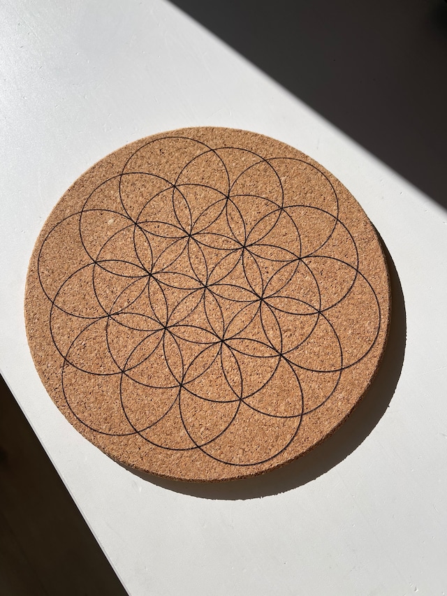 コルクグリッドボード(フラワーオブライフ)/ Grid board (flower of life)