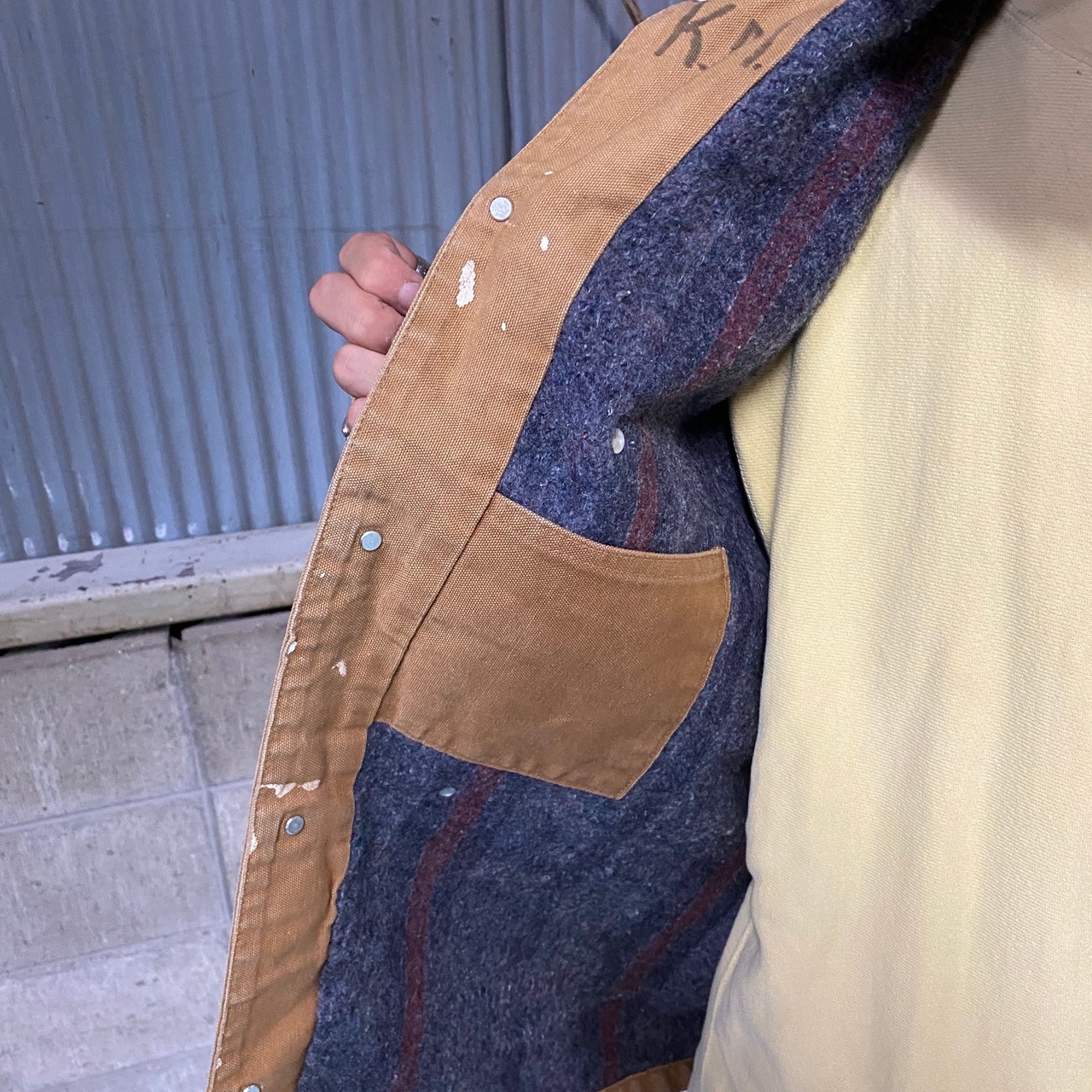 80年代 80s 100周年モデル Carhartt カーハート ダック地 ブランケット 
