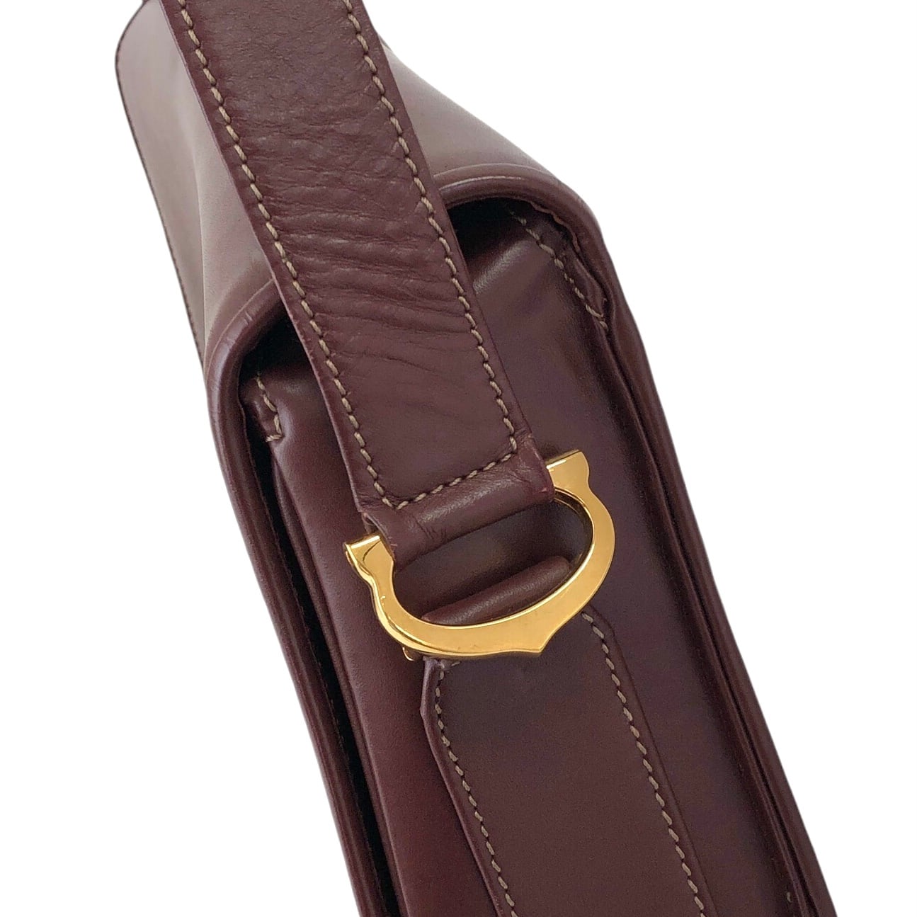 Cartier カルティエ マストライン ショルダーバッグ ボルドー ロゴ
