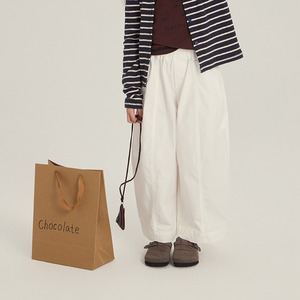 秋ピュアカラーバレルレッグパンツ