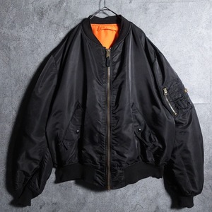 “ALPHA INDUSTRIES INC” BLACK & ORANGE REVERSIBLE FLIGHT JACKET