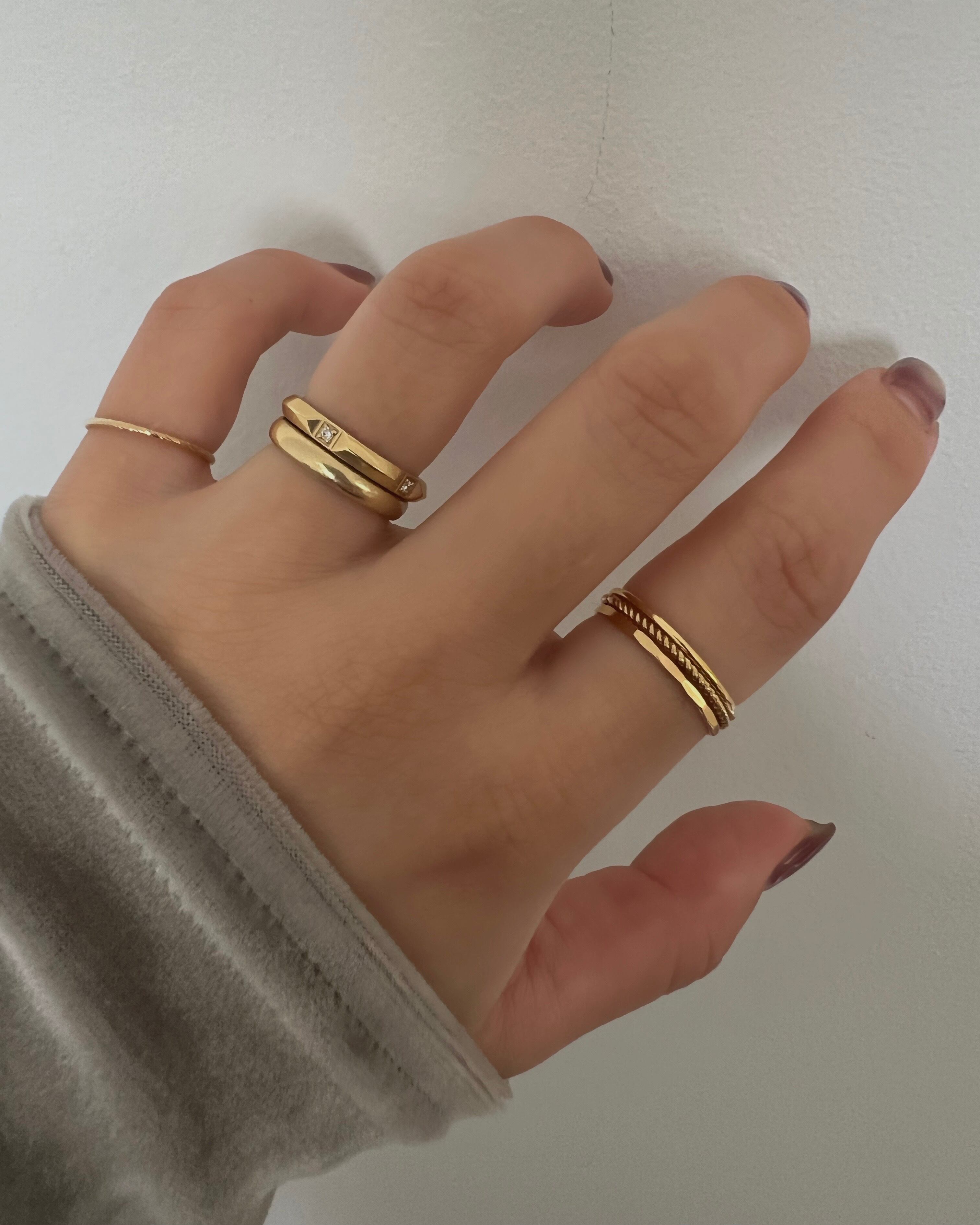 2set】14KGF Thin pinky Ring (R7) | onesea