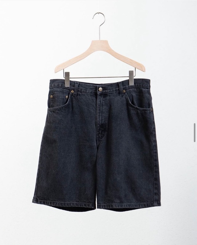black denim short trousers