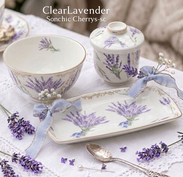 白磁用水彩Clear Lavender ラベンダー転写紙 A4サイズ （ポーセリン