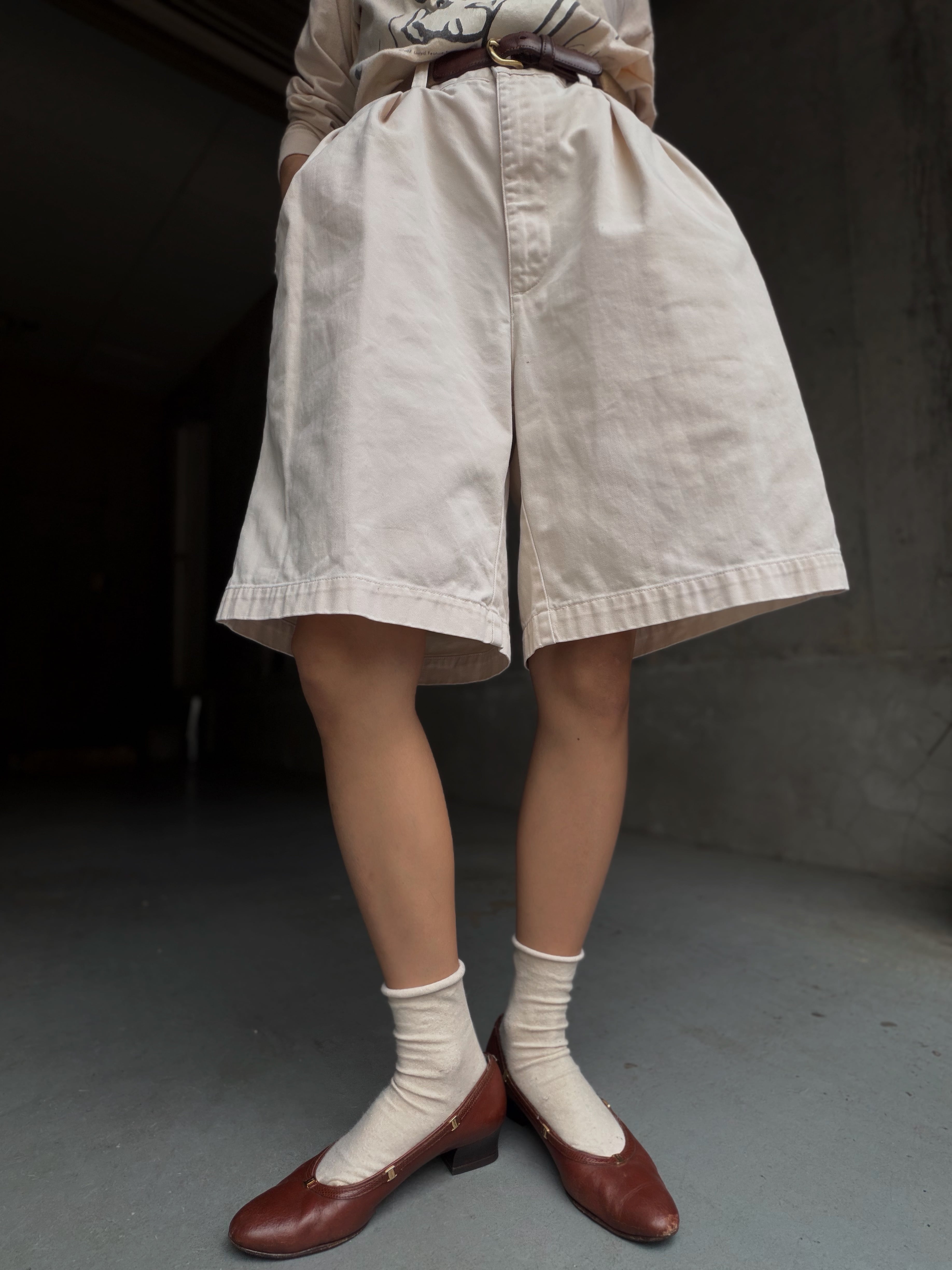 (PT1010)90‘s Polo by Ralph Lauren “TYLER SHORT“ 2tuck chino shorts made in Mexico