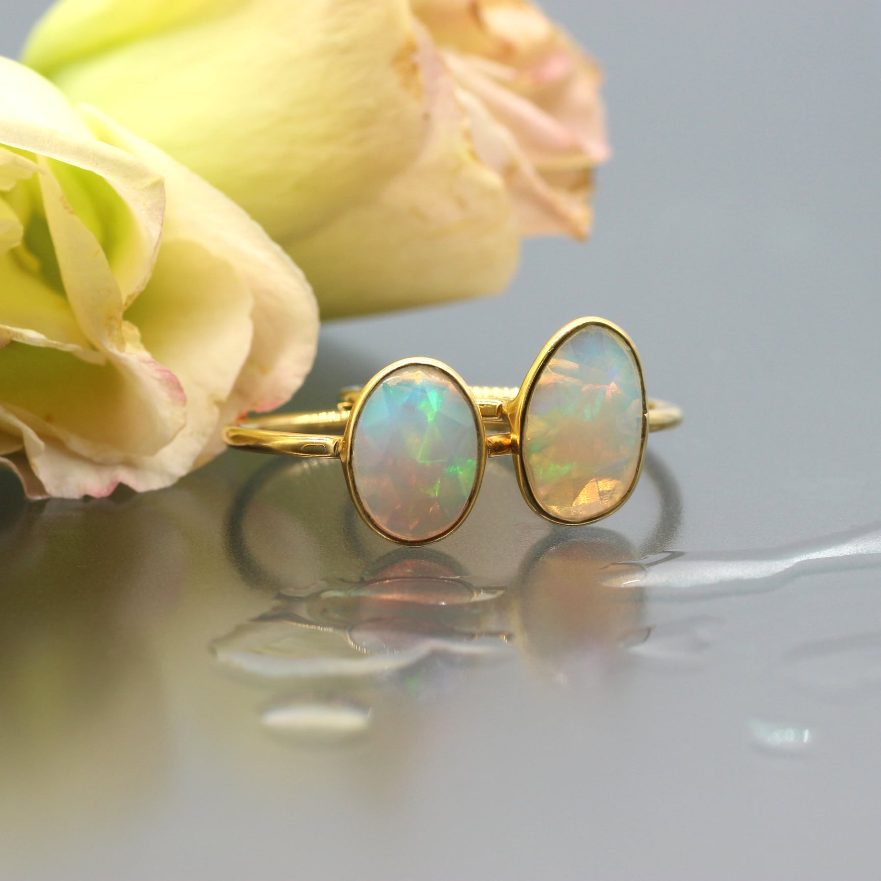 リングandピアス⭐︎ プレシャスオパール・スコロライト等.。.:*⭐︎ 大粒プレシャスオパールリング【16号】 Silver925×18KGP | 【インド産