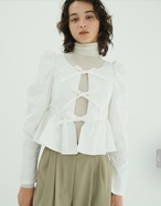 CLANE SHORT PEPLUM RIBBON TOPS