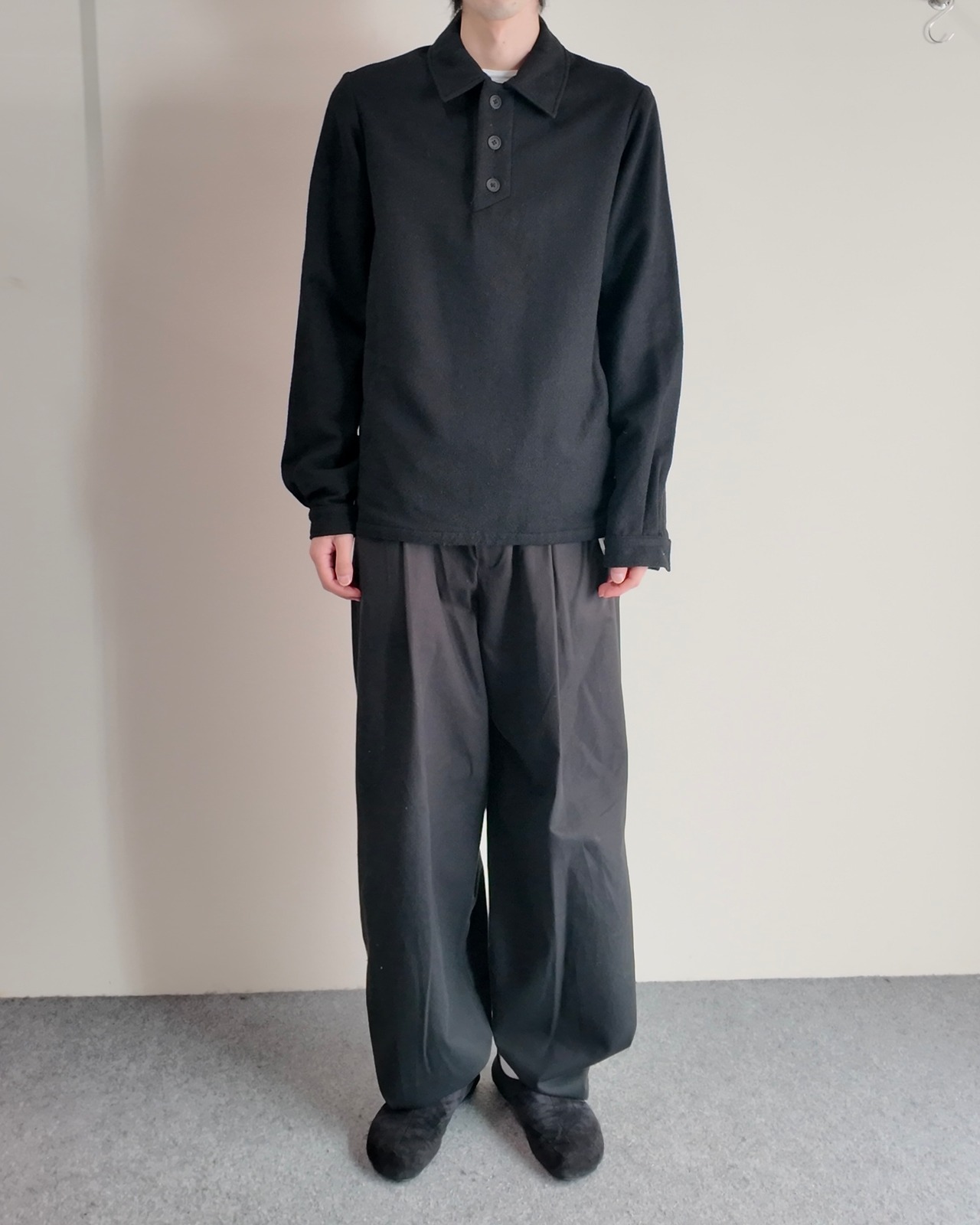 【A.P.C】fleece pull over polo top