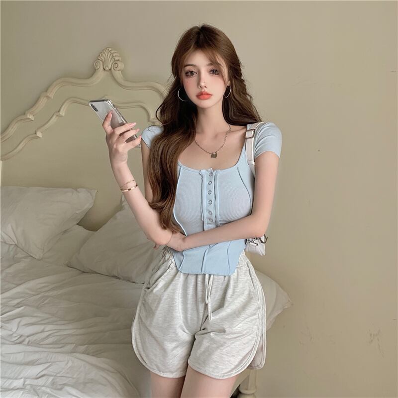 カラーショートクロップドシャツ スクウェア ドラファッションホール26969867721