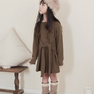 秋重ね着風ニットワンピース