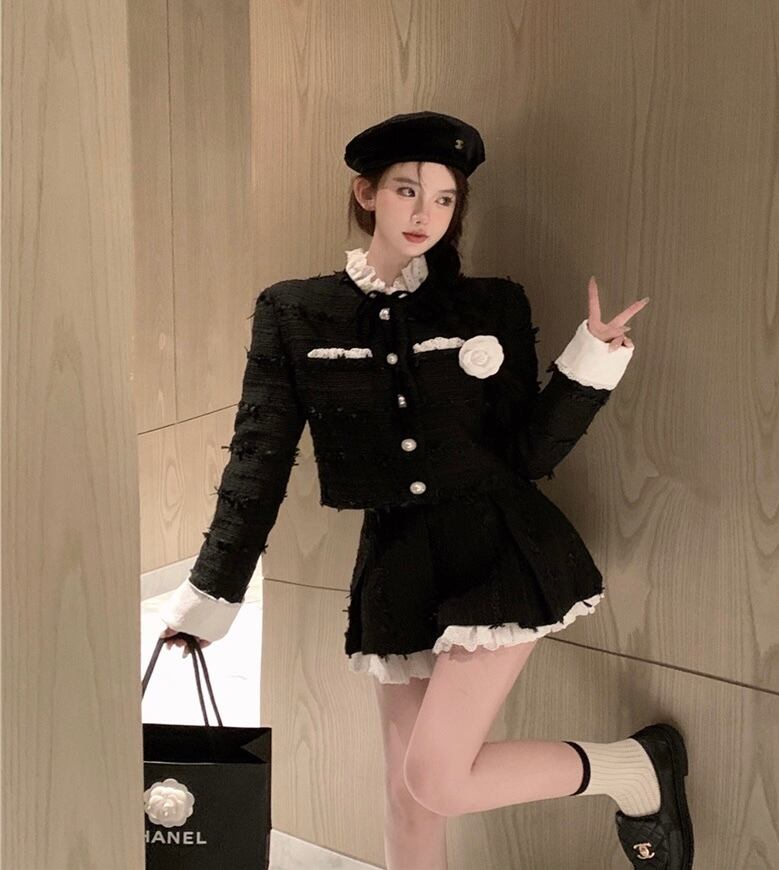 ❤︎３点セット❤︎ 量産型、フレンチガーリー、noemie、pium、グレー♪ ヘップバーンミニョン グレー/ニュアンスカラー 立体花 フレンチ