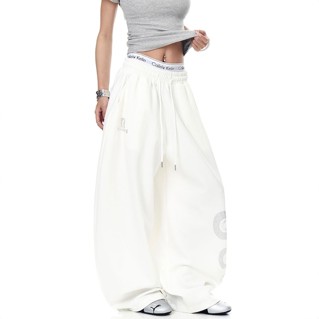 サイドスネークデザインスウェットパンツ 2col R00883