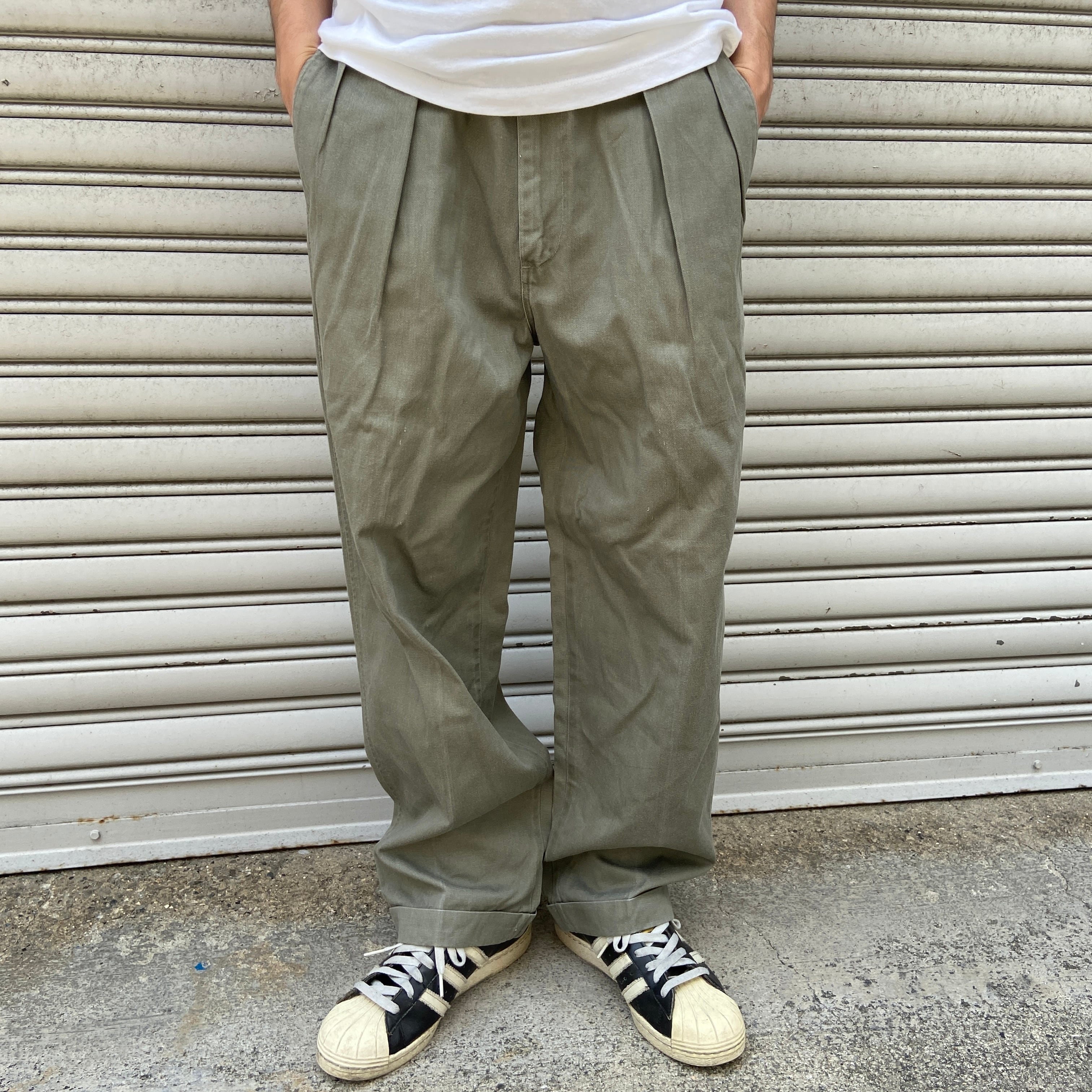 80s USA製 ラルフローレン 2タックチノパンツ カーキ W33L34 80s USA製 ラルフローレン 2タックチノパンツ カーキ W33L34