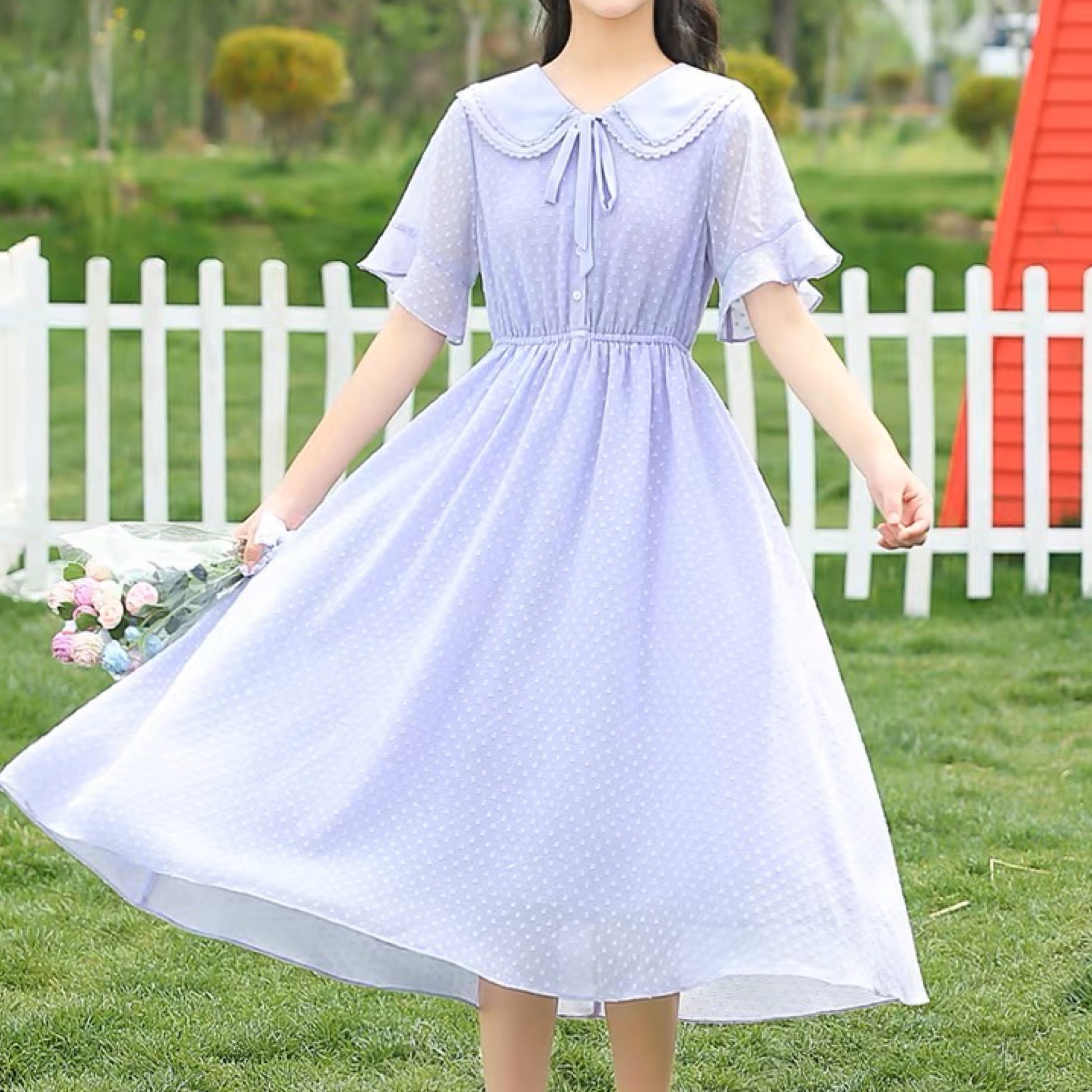 スウィートガーリー♡フェアリーシフォンワンピース F0718 | retro_n 