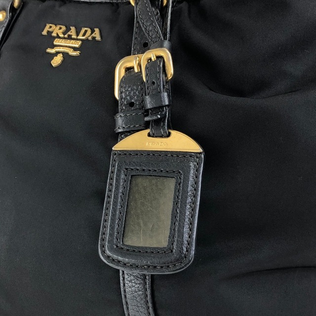 PRADA プラダ ハンドバッグ ブラック トライアングルロゴ レザー ナイロン 2way vintage ヴィンテージ オールド jun4wc