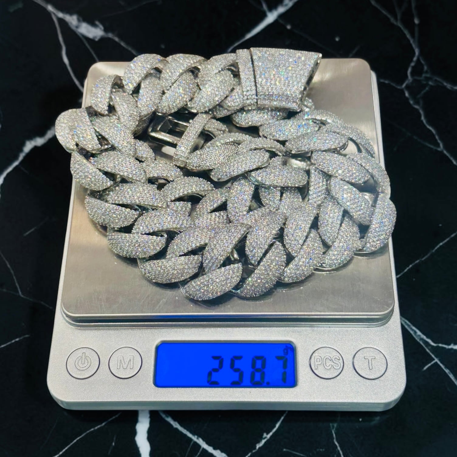 送料無料 【セット商品】 フルアイスアウト 喜平ネックレス 50cm 45cm