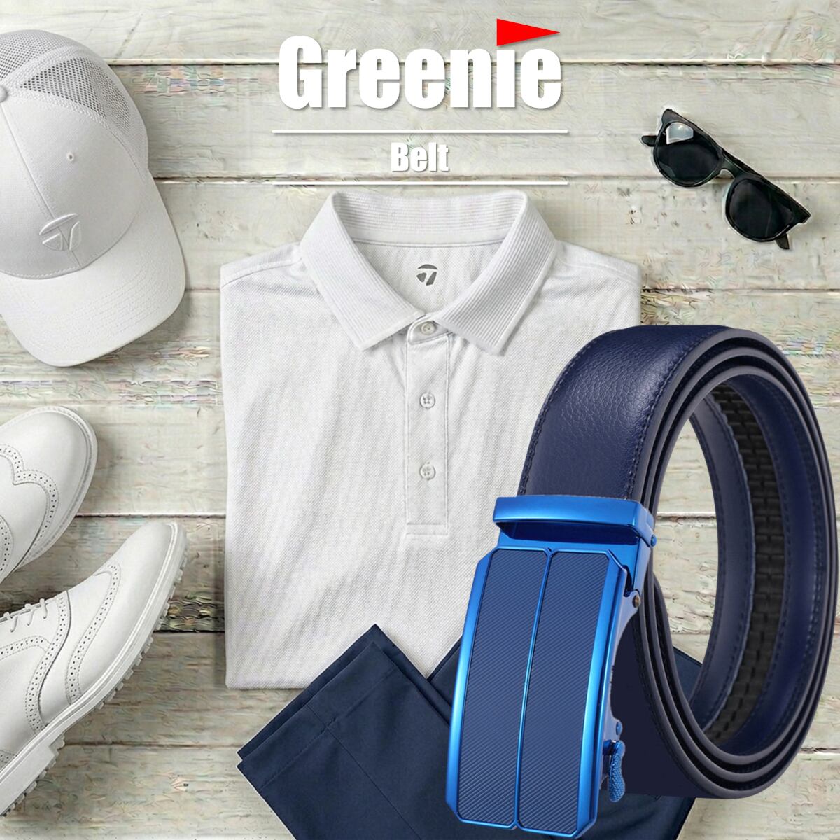 Greenie (グリーニー) ベルト ゴルフ Golf オートロック PUレザー