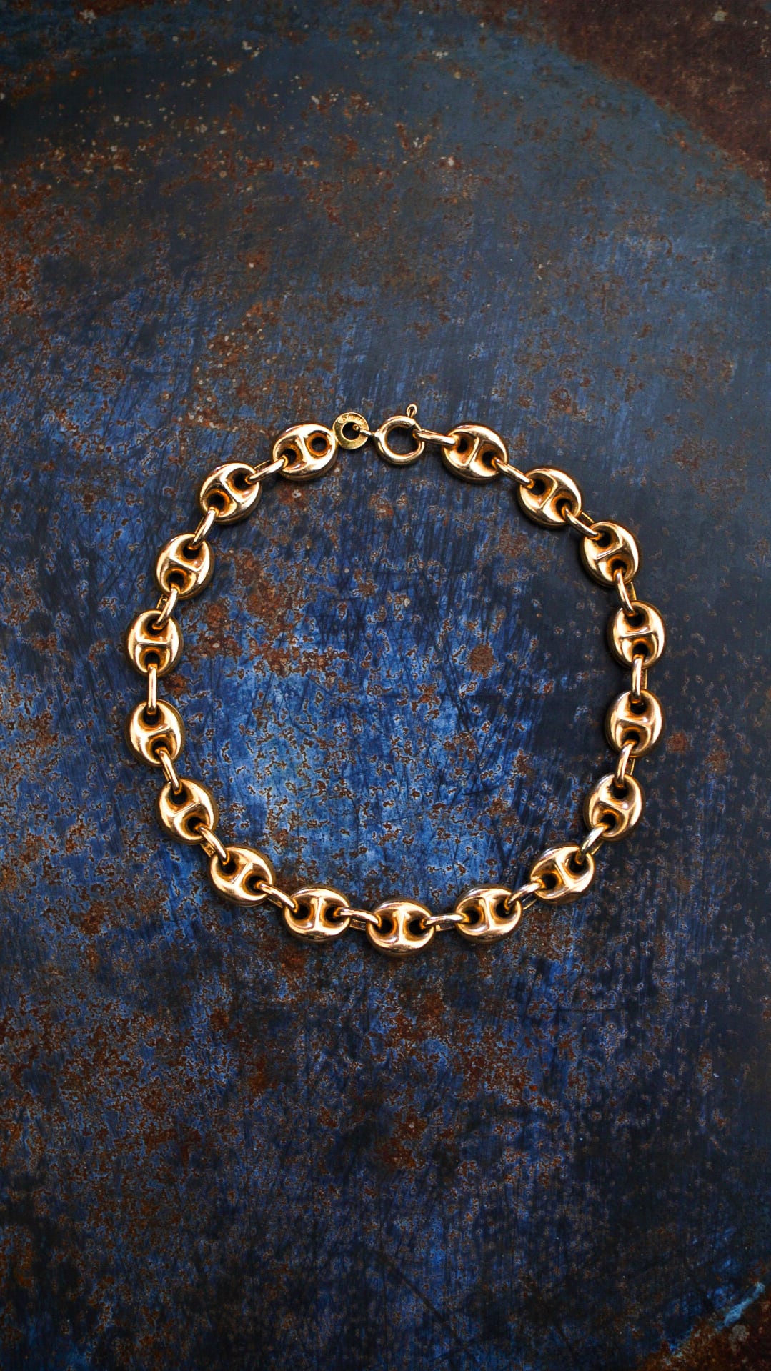 VINTAGE】U.K. VINTAGE 9ct イエロー ゴールド アンカー チェーン 
