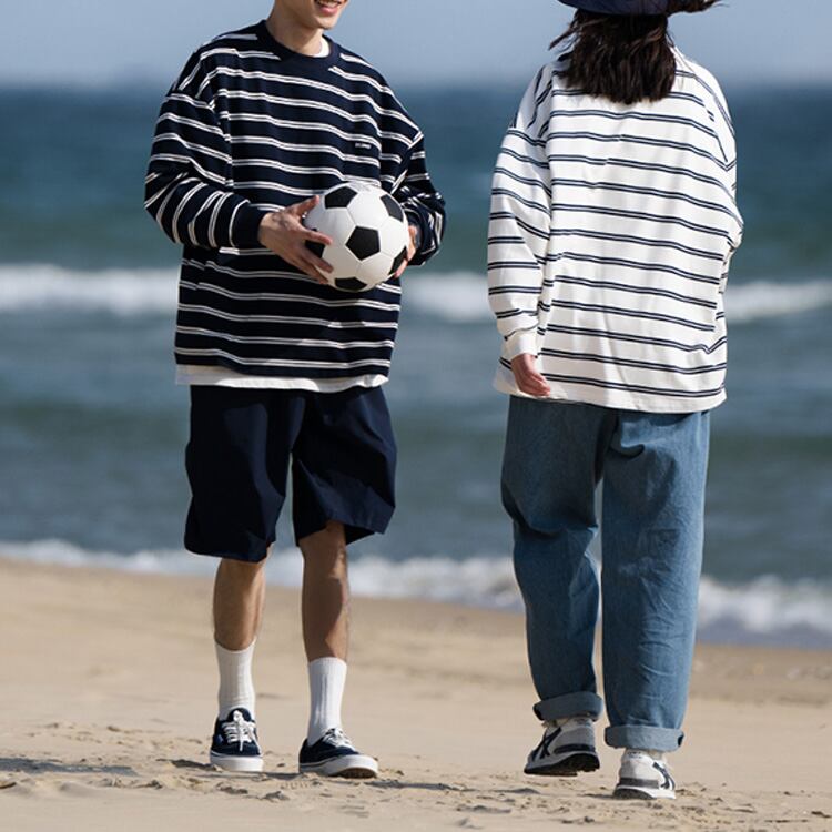 ★STRIPED ROUND NECK SHIRT　　17185