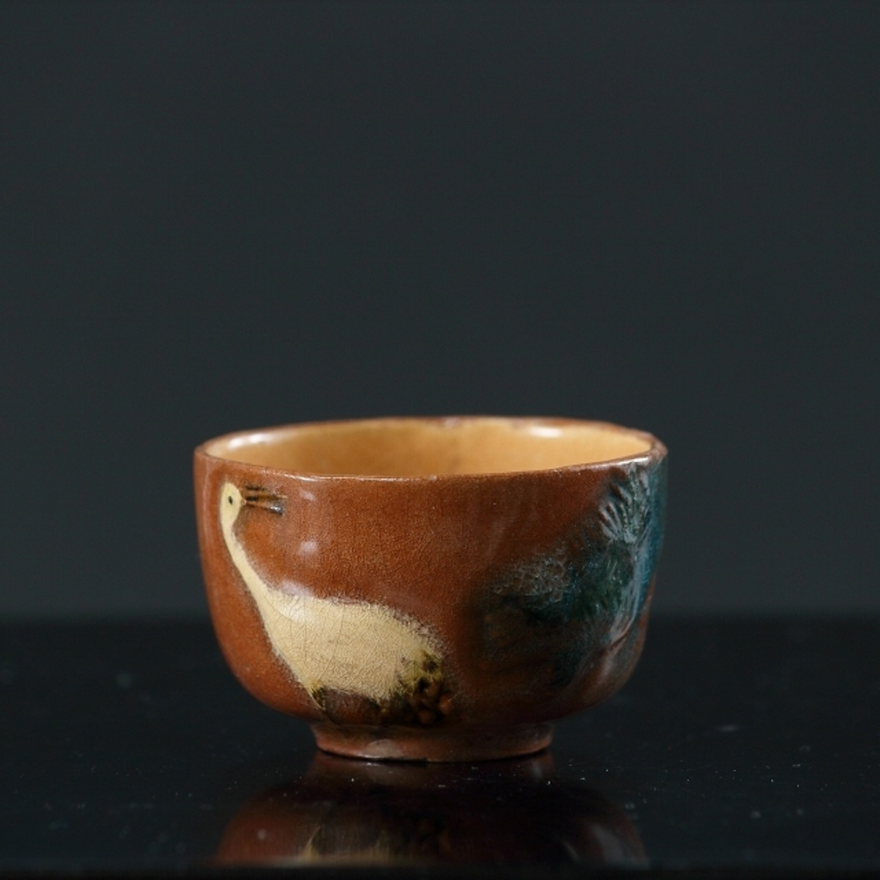 抹茶茶碗 / 陶悠 】 茶色茶碗 茶道具 茶道 ふっかける 骨董品 伝統陶芸
