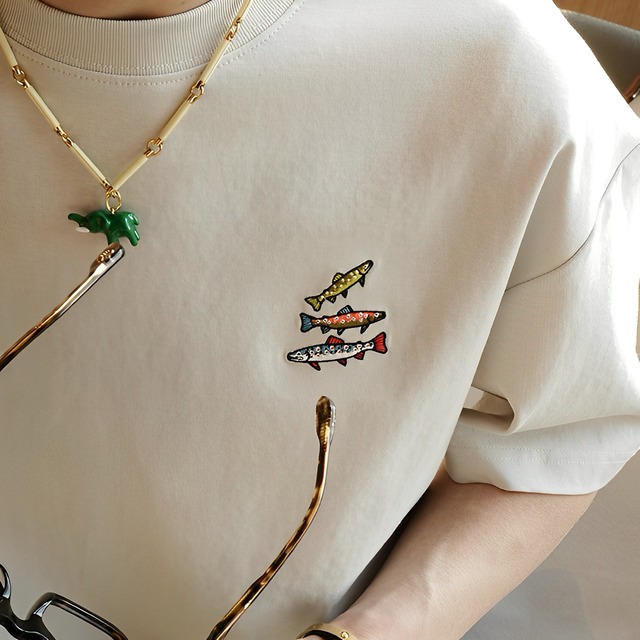 エンブロイダリーフィッシュTシャツ 1516
