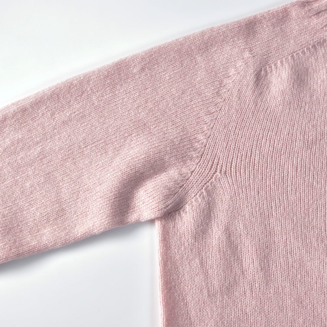 ARMEN アーメン  ラムウールポロネックラグランニット・ライトピンク【送料無料】