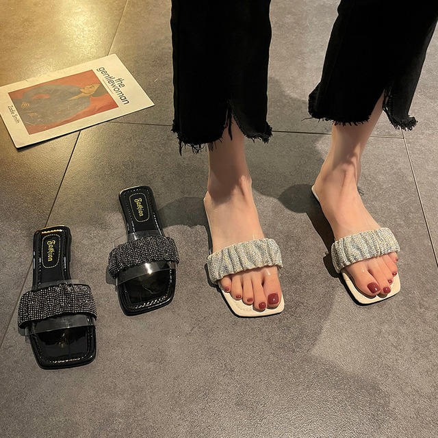 サンダルレディースサマースタイルレッドラインストーン 靴 シューズ 夏物 部族の婦人靴38186059582