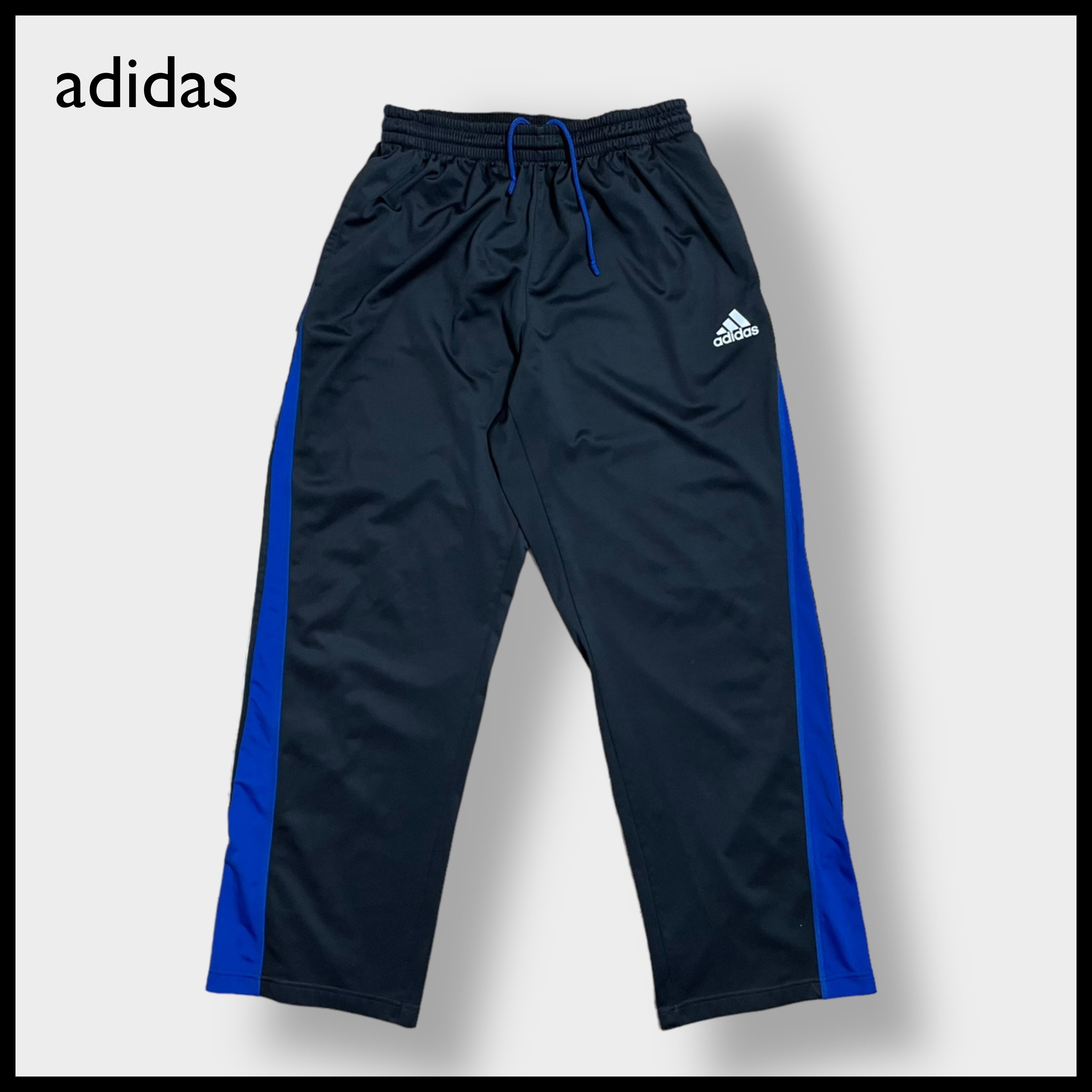 adidas】トラックパンツ ジャージ プリント ロゴ ブラック スリー