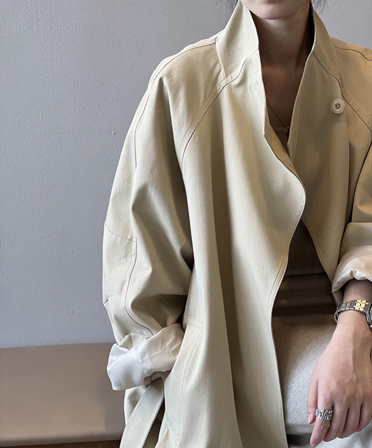 エフォートレスショートトレンチコート 2color A0639 - 7