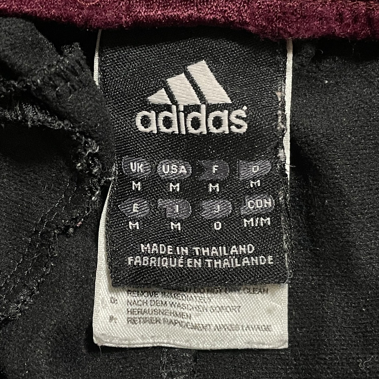 【adidas】トラックパンツ ジャージ ロゴ プリントM ブラック スリーストライプ アディダス US古着