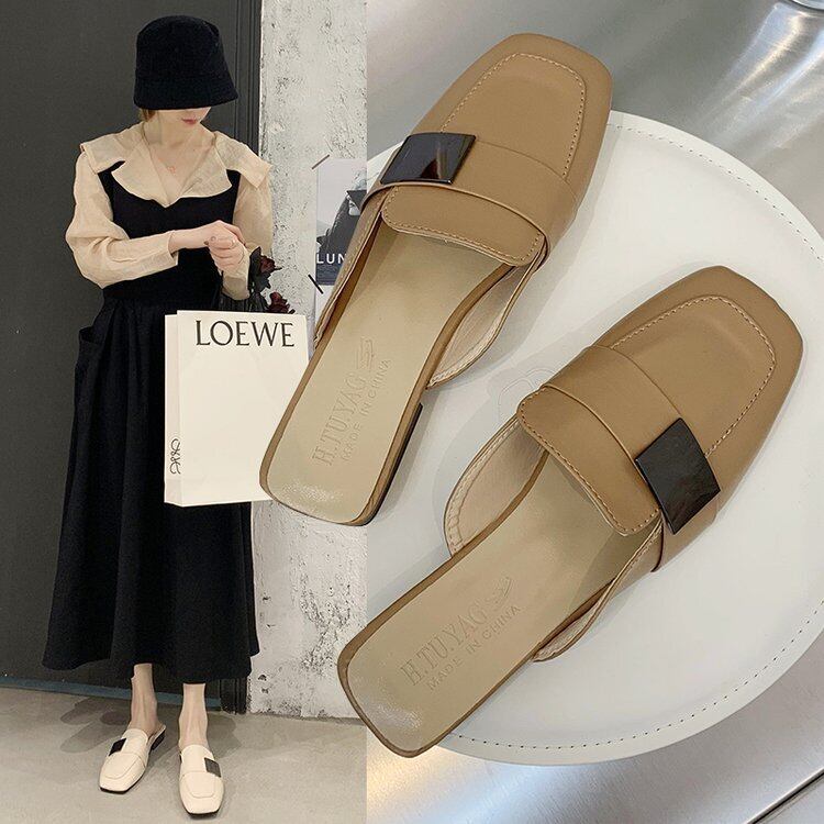 【新作】【送料無料】 怠惰なバオトウハーフスリッパレディースアウターウェア2020新しい流行の靴夏のファッションミュール靴インネット赤いサンダルハーフサポート-アリババ シューズ レッド サマー 夏物 10b689110152969