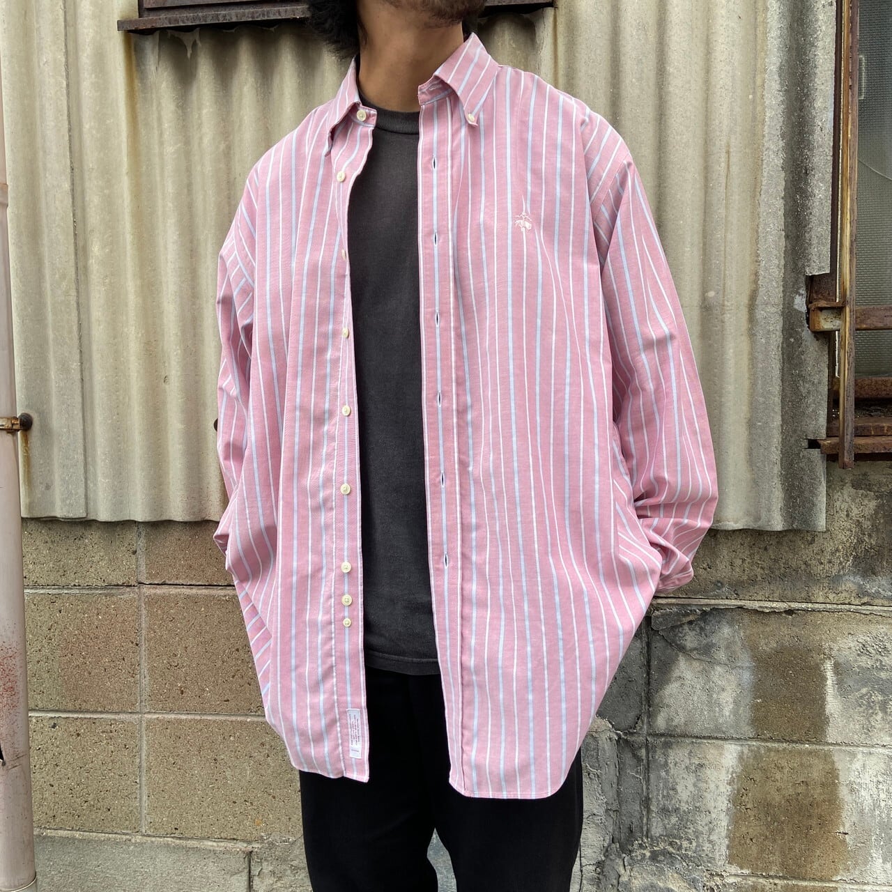 90年代 Brooks Brothers ブルックスブラザーズ ストライプ ボタン 
