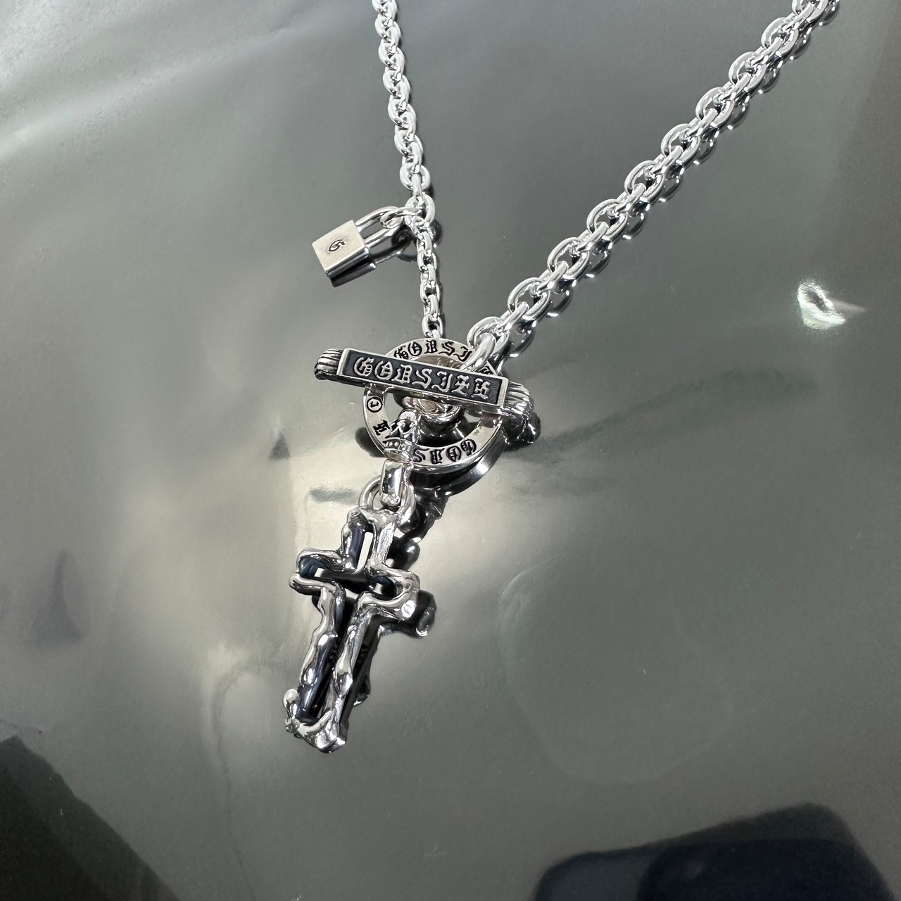 OPEN CROSS NECKLACE T-BAR / オープンクロスTバーネックレス