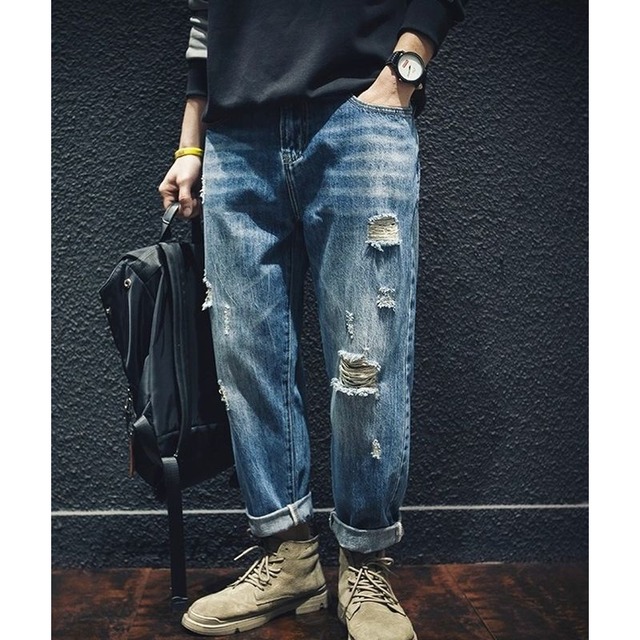 ヴィンテージウォッシュ ダメージジーンズ 10139