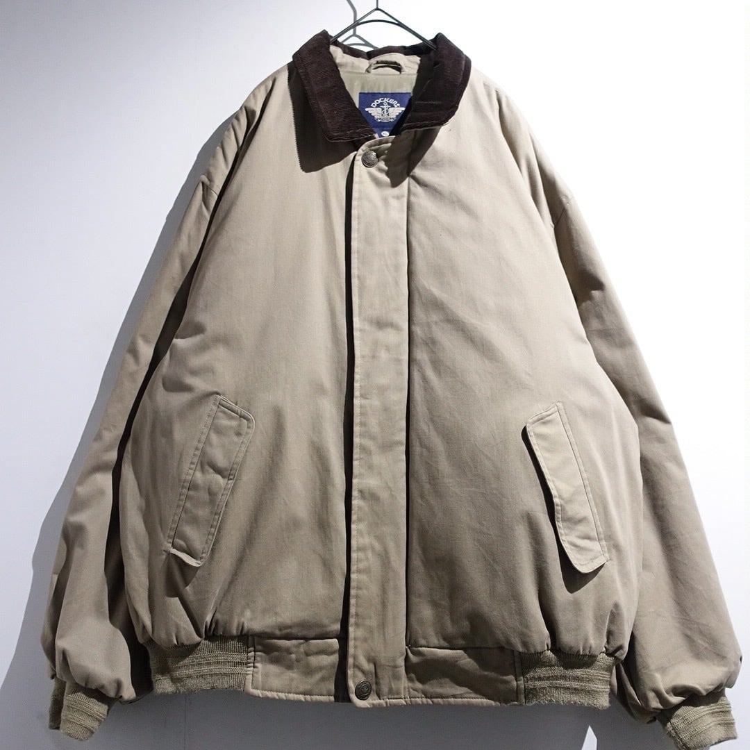 90s "DOCKERS" Beige Corduroy Collar Padded Blouson