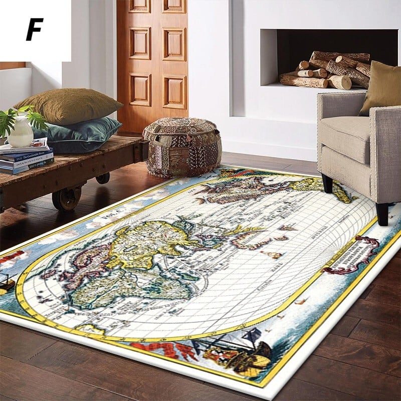 カーペット 世界地図 200cm × 140cm おしゃれ かわいい 絨毯