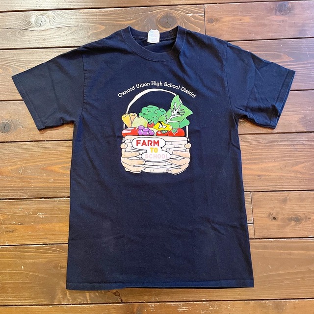 90s Oxnard Union High School 〝 FARM TO SCHOOL〟T-Shirt | Rassic