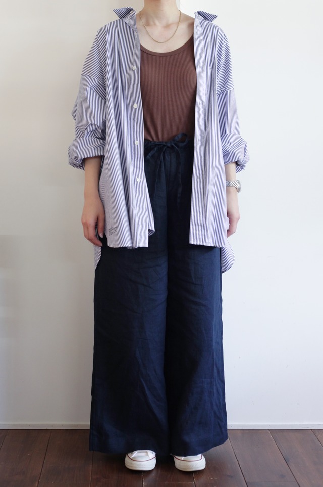 【fog linen work × minka(フォグリネンワーク × ミンカ)】リネンワイドパンツ  《 minka限定アイテム 》