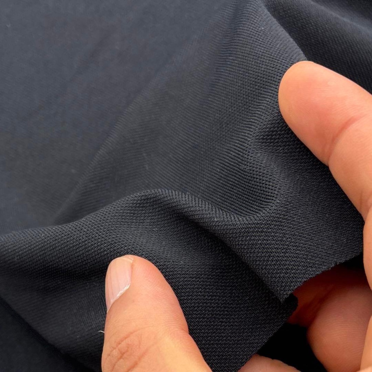 ★TB464◆3m◆ラスト1点‼◆ポリエステル100%鹿の子ニット生地◆ブラック