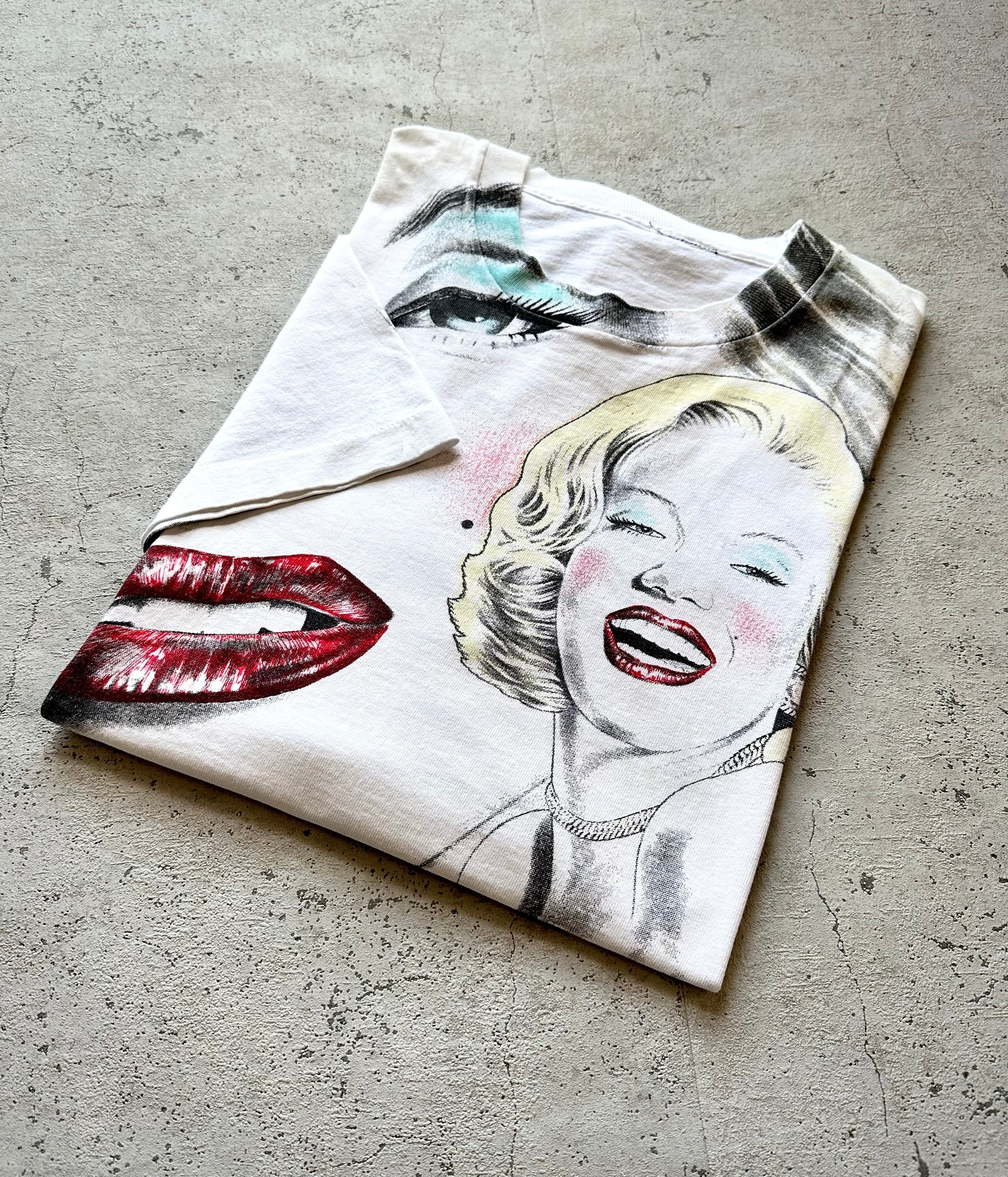 90s “ Marilyn Monroe ” SILK SCREEN BIG PRINT TEE OLD VINTAGE