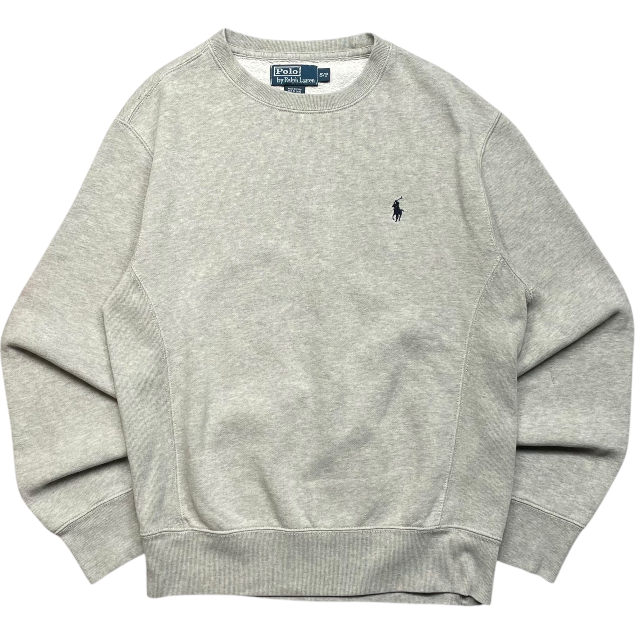 《S》Polo Ralph Lauren ポロラルフローレン スウェット 刺繍デザイン ワンポイント グレー no.9501