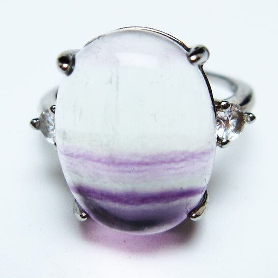 フローライト リング 蛍石 指輪 フリーサイズ 16号 一点物 メール便可 [M便 1/20] 115-7090