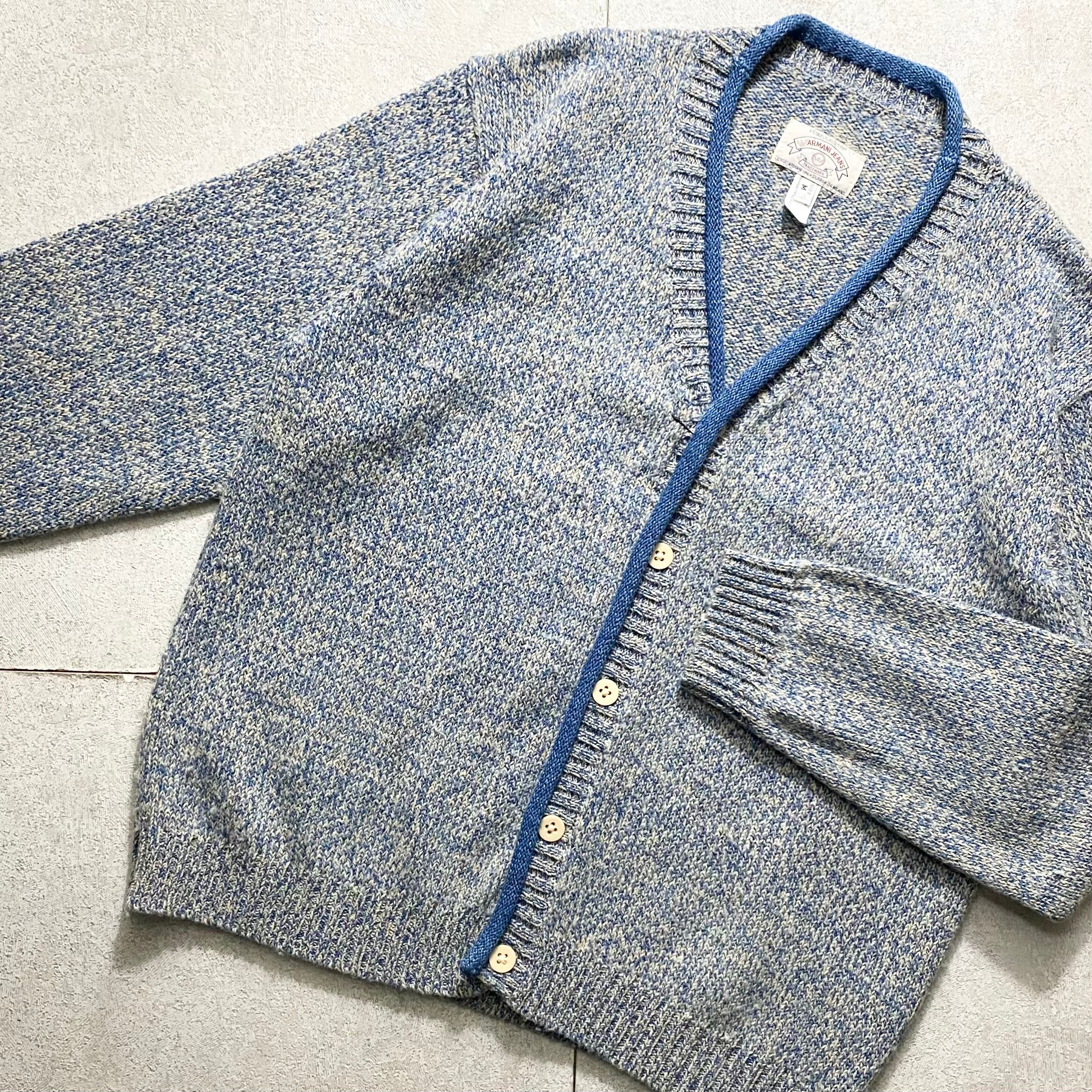 vintage ARMANI JEANS blue melange knit cardigan | NOIR ONLINE