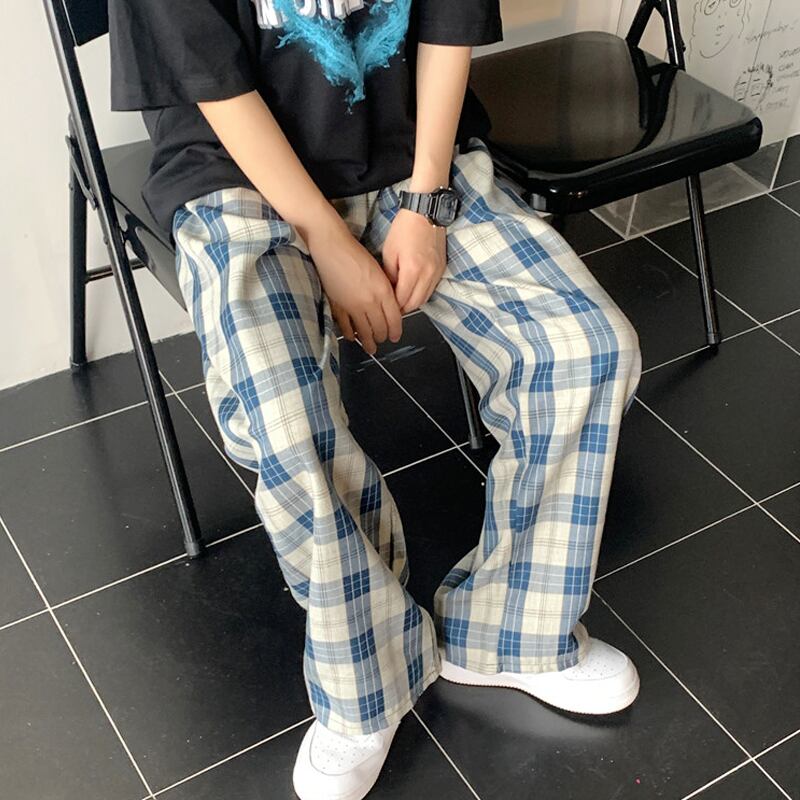 格子柄パンツ サマー薄手ハイウェストウェストスリムルーズカジュアル 夏物 スーパーモール37201559841