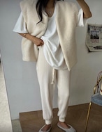 【新作5%OFF・3日間】Chunky Rib-knit Joggers_2colors