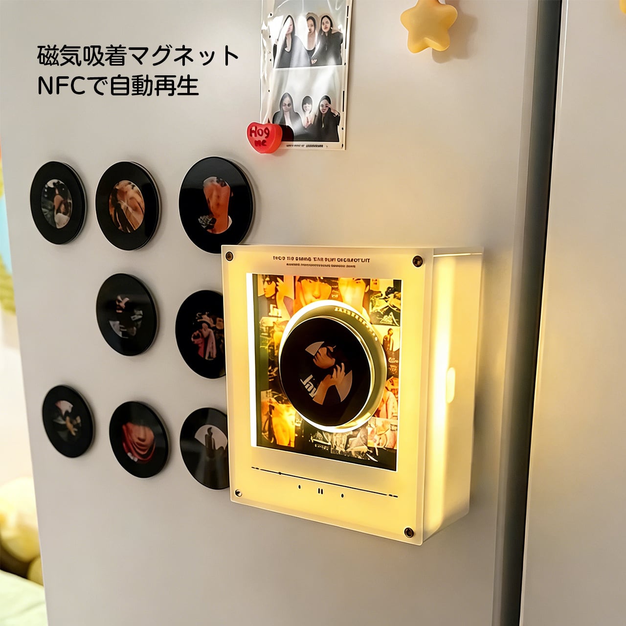 P17 .磁気吸着回転ディスク ナイトライト・NFC対応で歌うマグネット 全