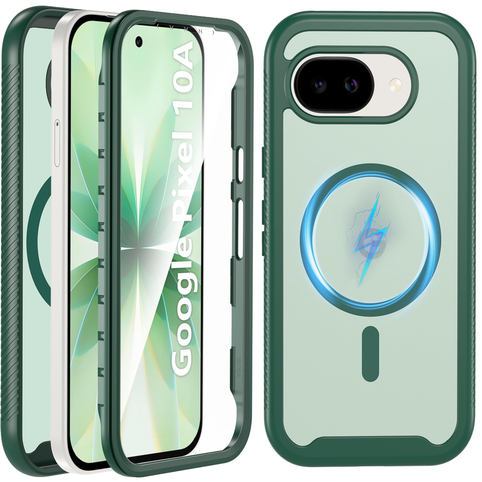 Fin2feel For Google Pixel 10a ケース MagSafe対応 両面カバー グリーン